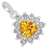 6*6 MM Trillion - Citrine With CZ Pendants - CZP04C