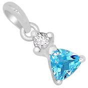 5*5 MM Trillion - Blue Topaz With CZ Pendants - CZP05BT