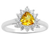 6*6 MM Trillion - Citrine With CZ Ring - CZR04C