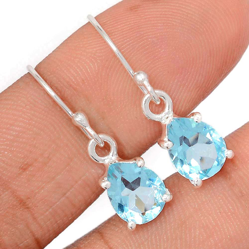 1.1" Claw - Treated Blue Topaz Earrings - DBTE11