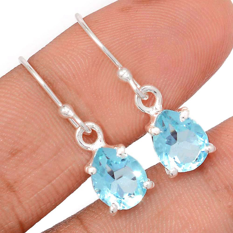 1.1" Claw - Treated Blue Topaz Earrings - DBTE12