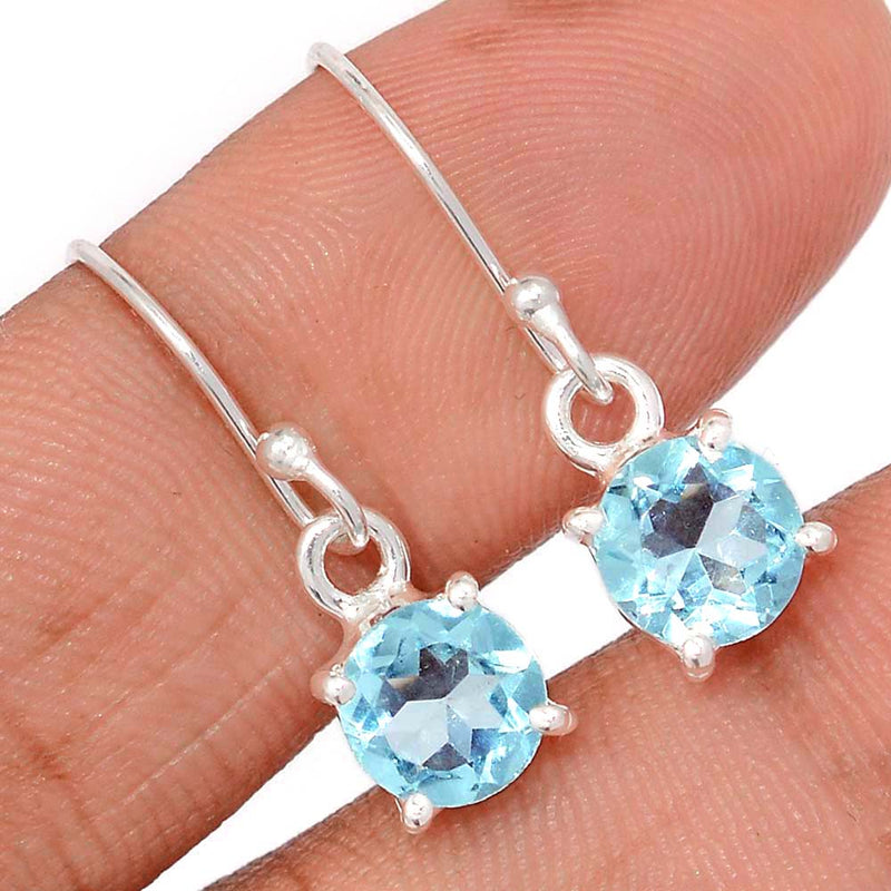 1" Claw - Treated Blue Topaz Earrings - DBTE14