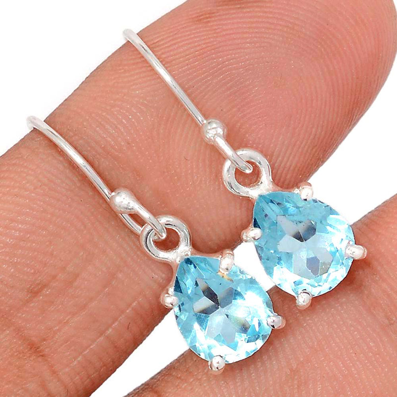 1.1" Claw - Treated Blue Topaz Earrings - DBTE18