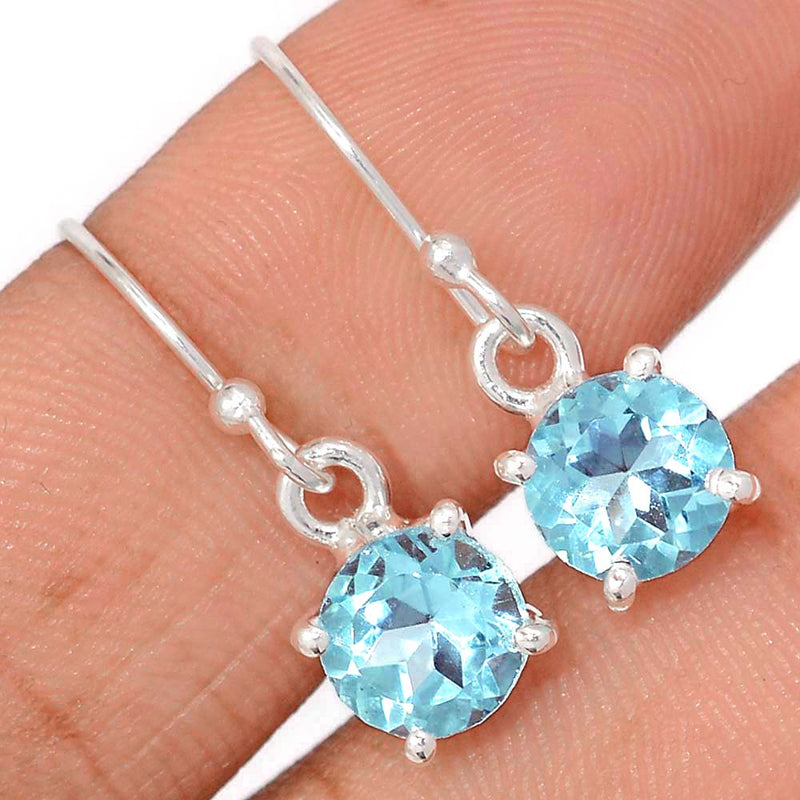 1" Claw - Treated Blue Topaz Earrings - DBTE1
