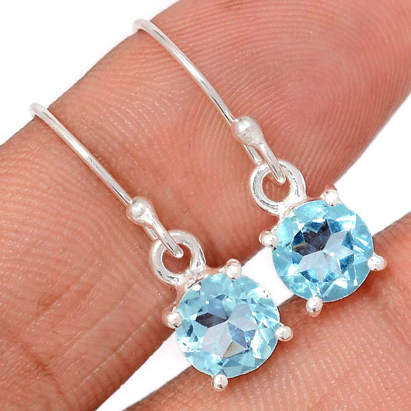 1" Claw - Treated Blue Topaz Earrings - DBTE4