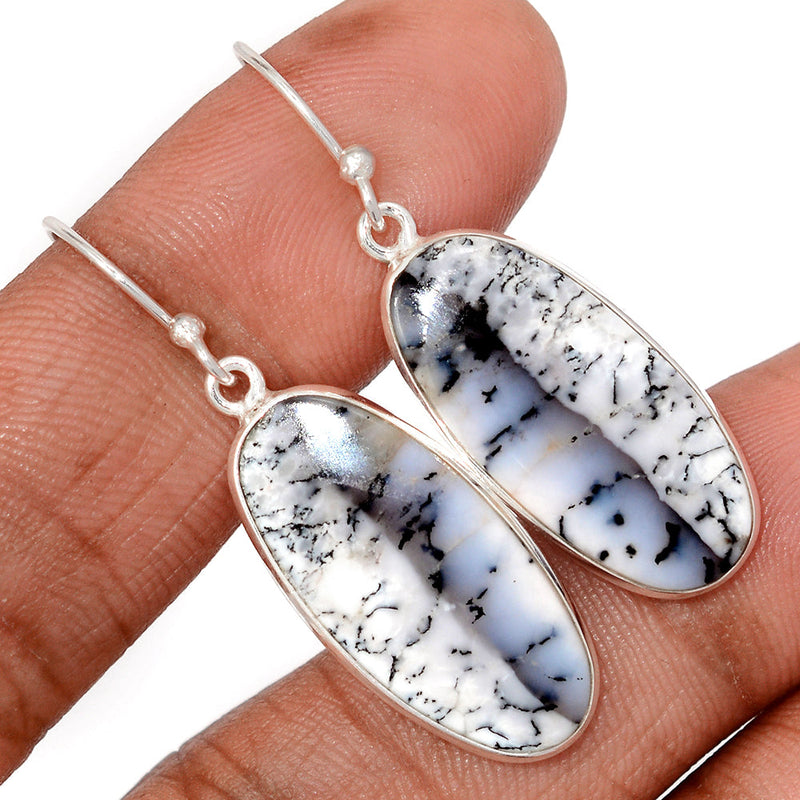 1.7" Lip Setting - Dendrite Opal Earrings - DROE2031