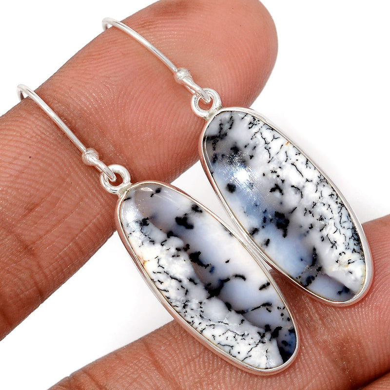 1.7" Lip Setting - Dendrite Opal Earrings - DROE2035