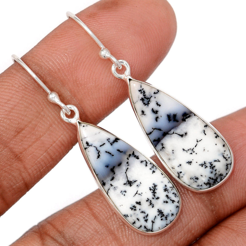 1.7" Lip Setting - Dendrite Opal Earrings - DROE2036