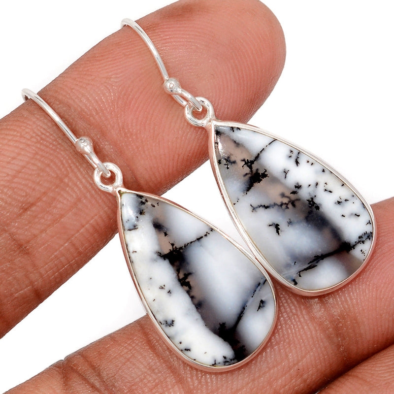 1.6" Lip Setting - Dendrite Opal Earrings - DROE2040