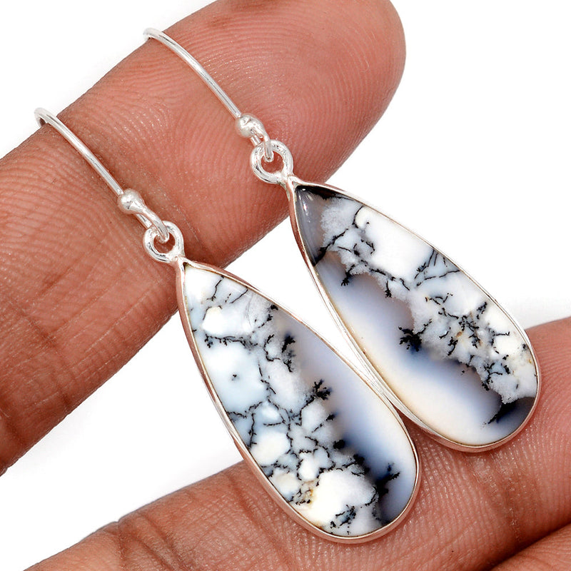 1.7" Lip Setting - Dendrite Opal Earrings - DROE2045