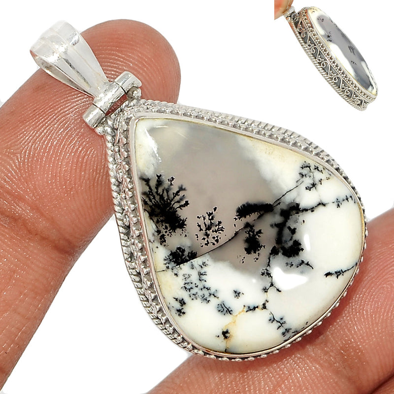 1.8" Fine Filigree - Dendrite Opal Pendants - DROP2829