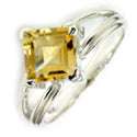 7*7 MM Square - Citrine Ring - R5211C