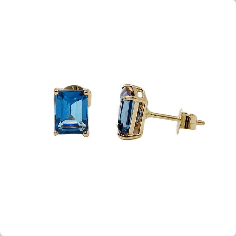 9k Solid Gold - London Blue Topaz Earring Stud - ND-E106LBT Catalogue