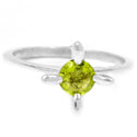 6*6 MM Round - Peridot Faceted Ring - R5203P