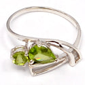 5*8 MM Pear, 4*4 MM Round - Peridot Ring - R5176P