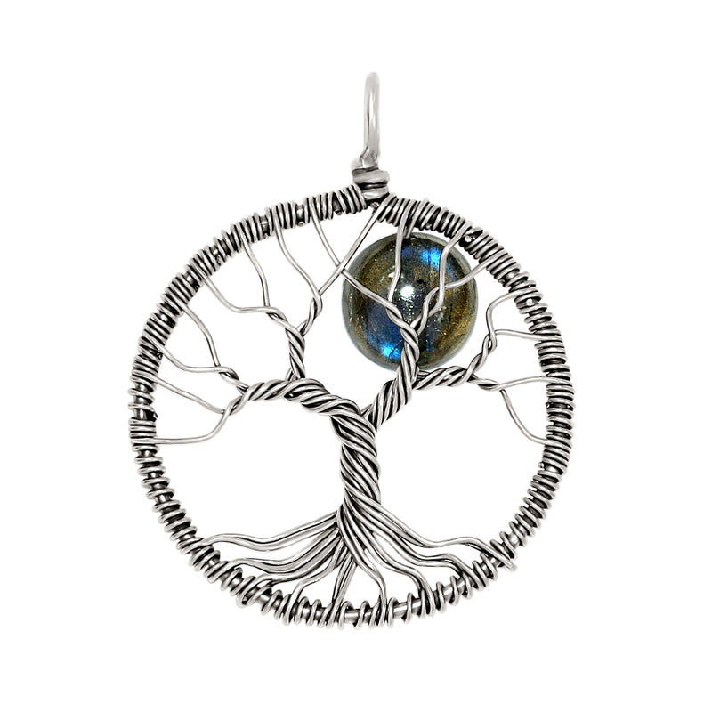 Tree Of Life - Blue Fire Labradorite Pendants - ND-P4 Catalogue