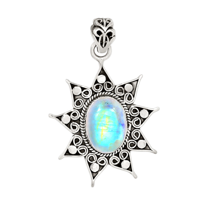 Flower Filigree - Rainbow Moonstone Pendants - ND-P10 Catalogue