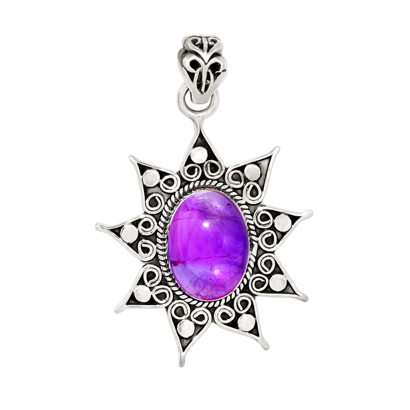 Flower Filigree - Amethyst Cabochon Pendants - ND-P11 Catalogue