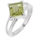 7*7 MM Square - Green Amethyst Ring - R5211GA