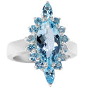 2*2 MM Round & 7*14 MM Marquise - Blue Topaz Ring - R5292BT