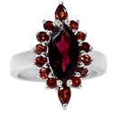 2*2 MM Round & 7*14 MM Marquise - Garnet Faceted Ring - R5292G