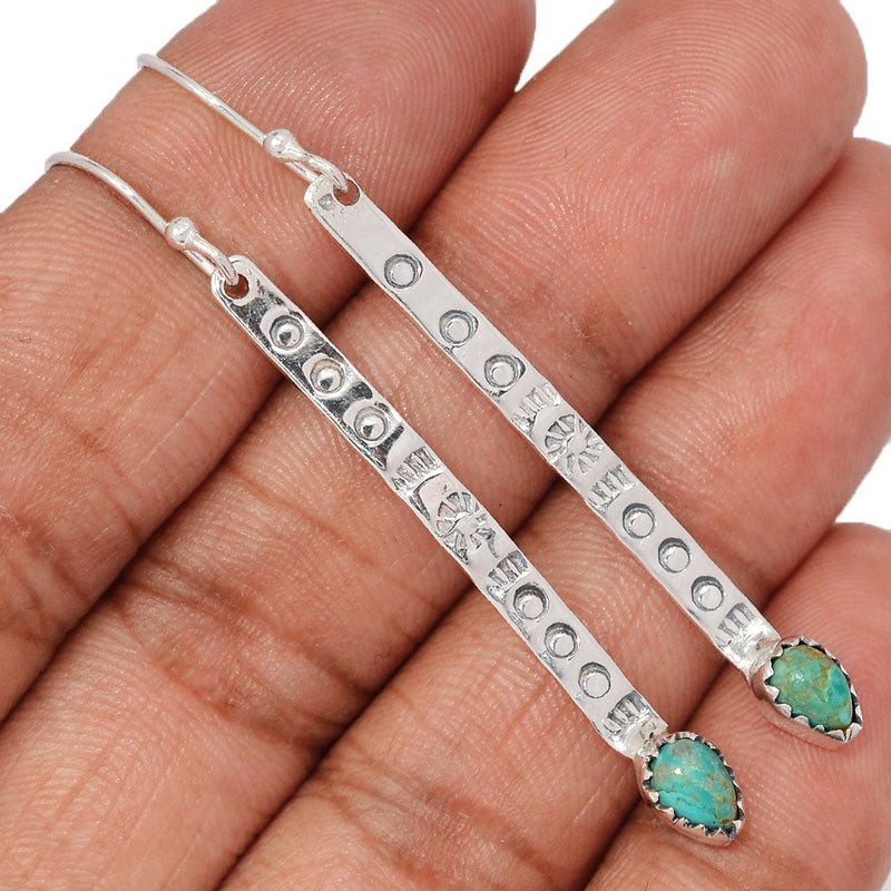 2.3" Southwest American - Blue Mohave Turquoise Earrings - DSNE129