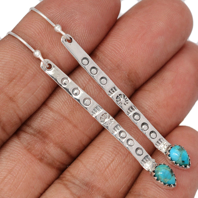 2.3" Southwest American - Blue Mohave Turquoise Earrings - DSNE131