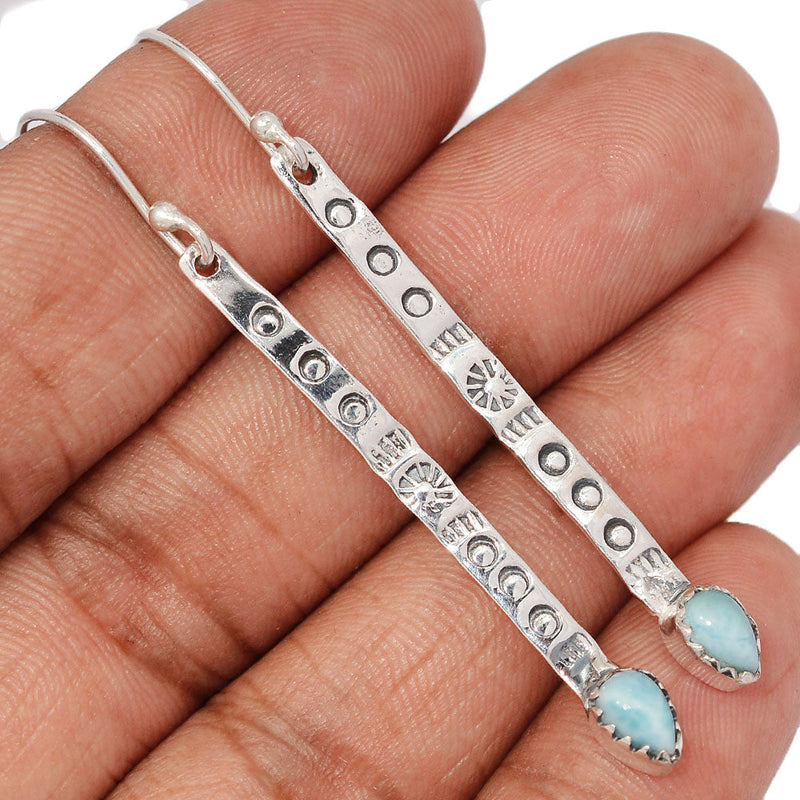 2.3" Southwest American - Larimar Earrings - DSNE133