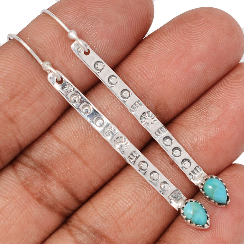 2.3" Southwest American - Blue Mohave Turquoise Earrings - DSNE135