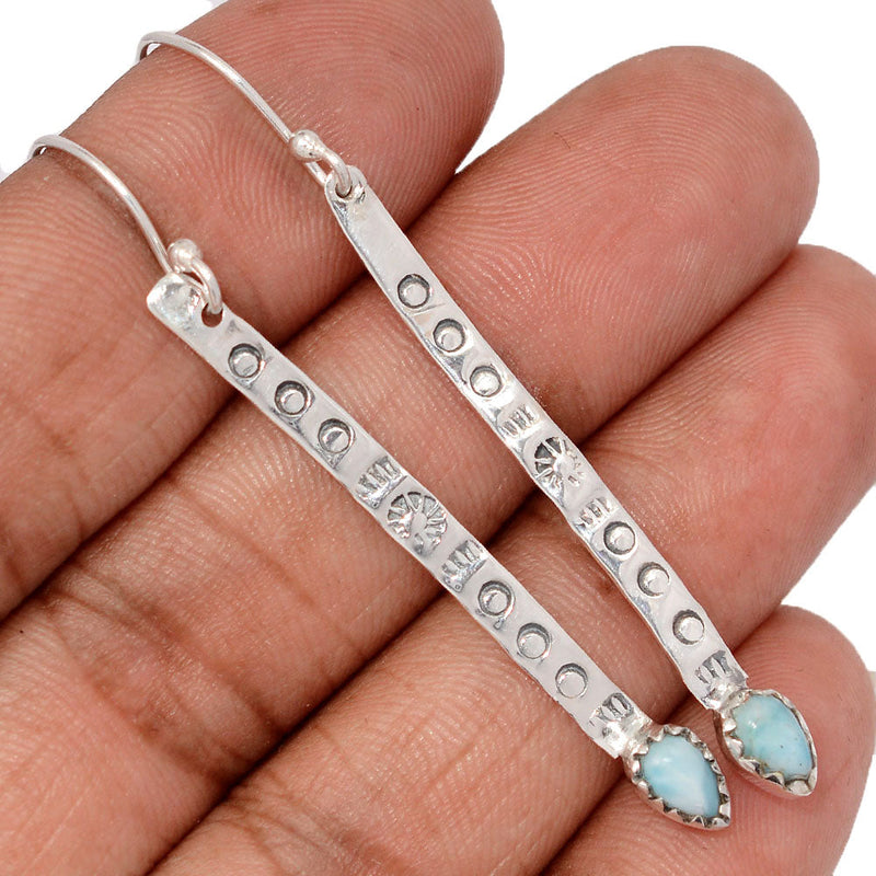 2.3" Southwest American - Larimar Earrings - DSNE138