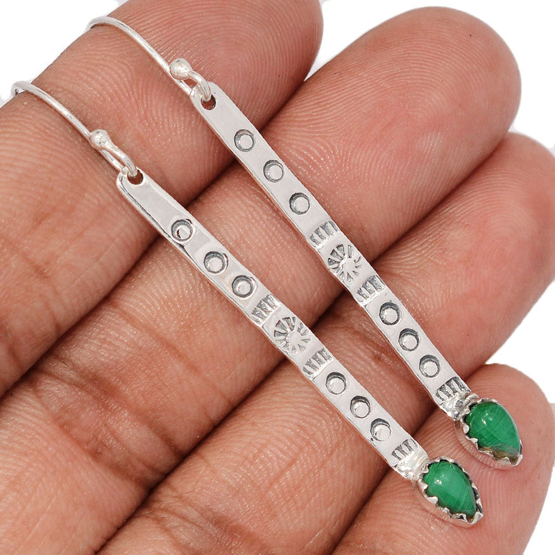 2.3" Southwest American - Malachite Earrings - DSNE140