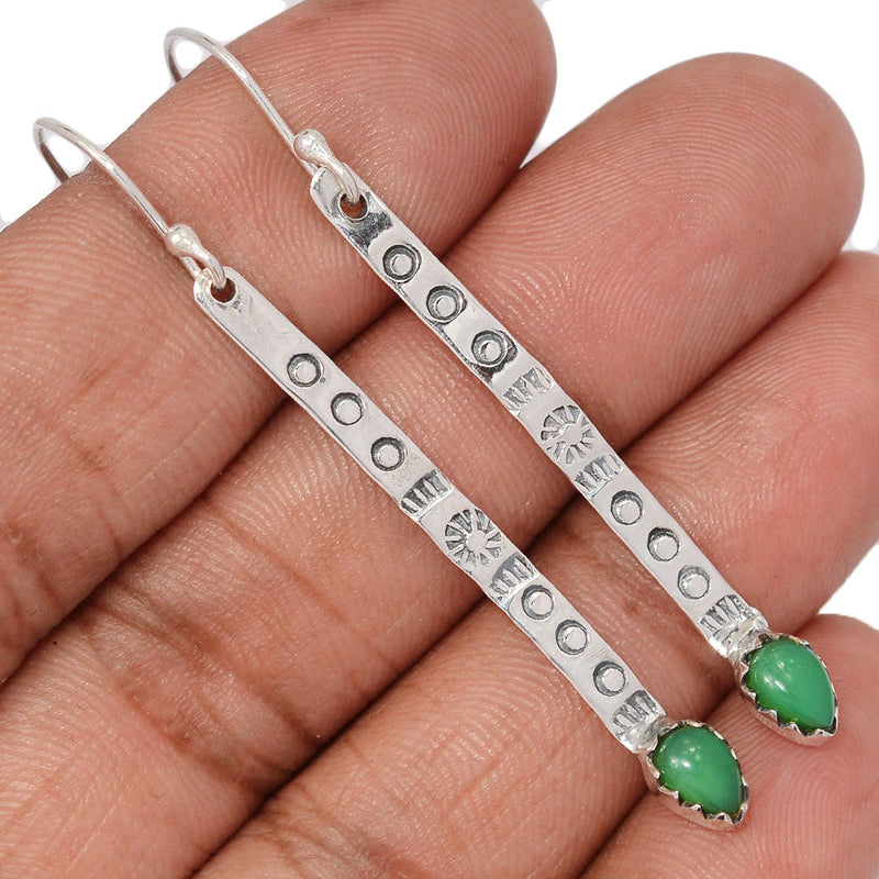 2.3" Southwest American - Chrysoprase Earrings - DSNE145