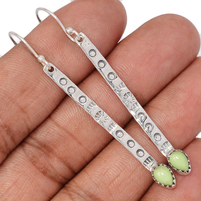 2.3" Southwest American - Citron Chrysoprase Earrings - DSNE149