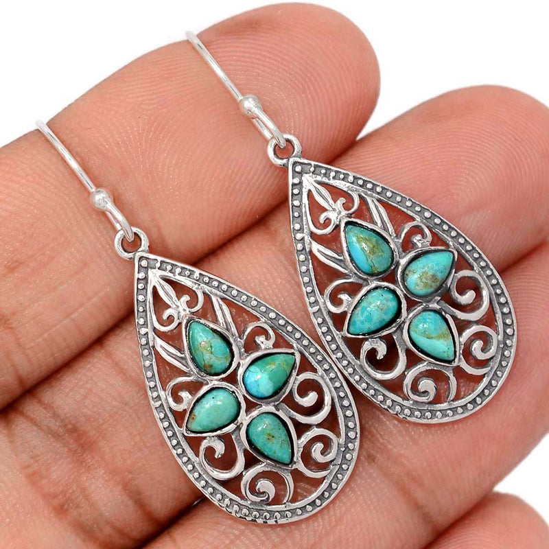 1.7" Southwest - Mohave Blue Turquoise Earrings - DSNE14