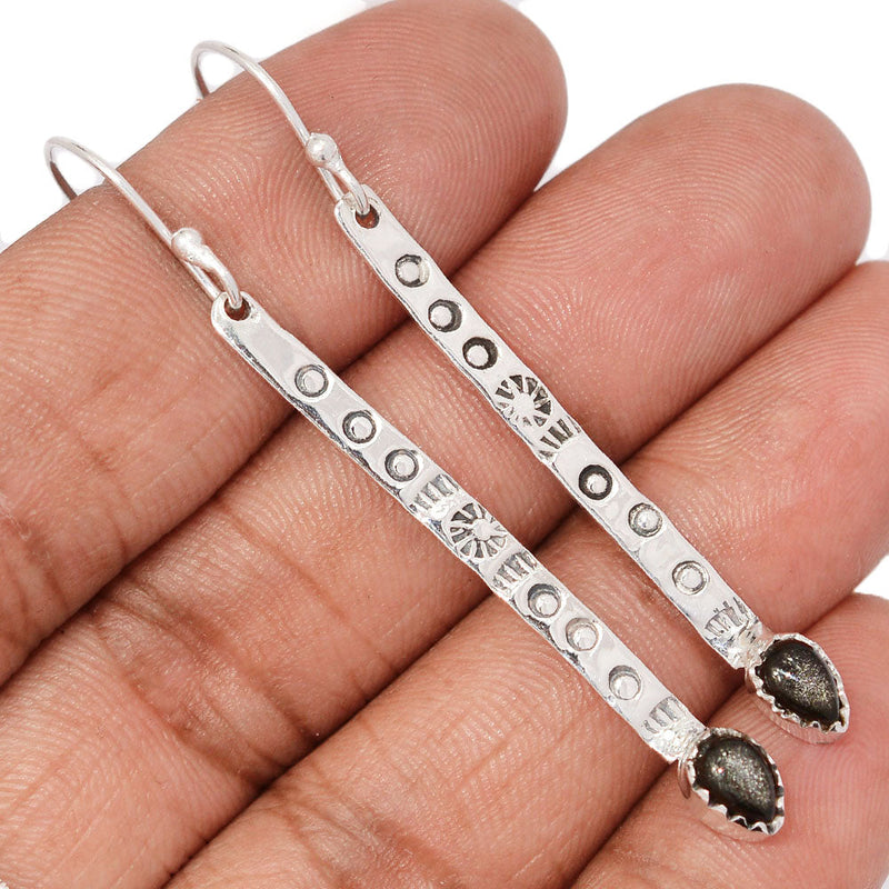 2.3" Southwest American - Black Sunstone Earrings - DSNE150