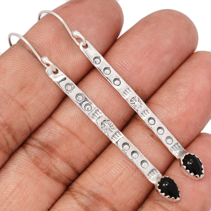 2.3" Southwest American - Black Onyx Earrings - DSNE151