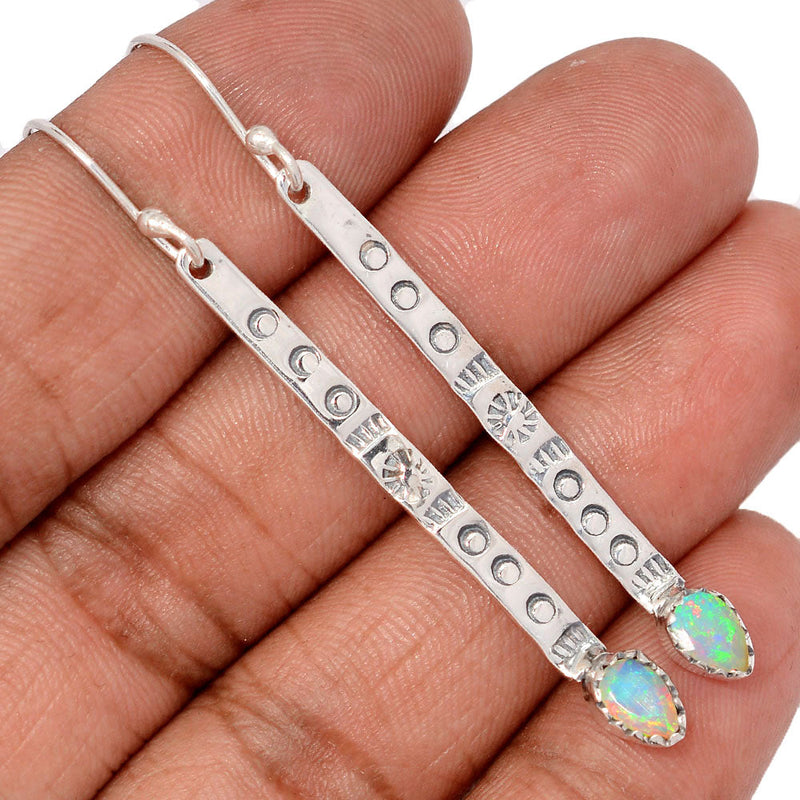 2.3" Southwest American - Ethiopian Opal Faceted Earrings - DSNE154