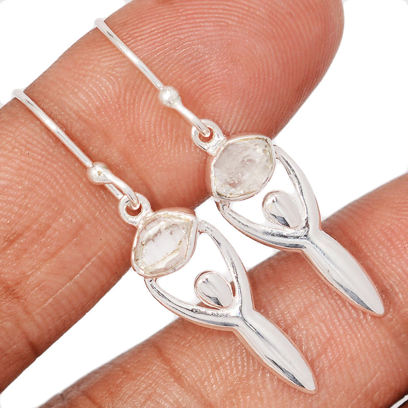 1.5" Goddess - Herkimer Diamond Earrings - DSNE157