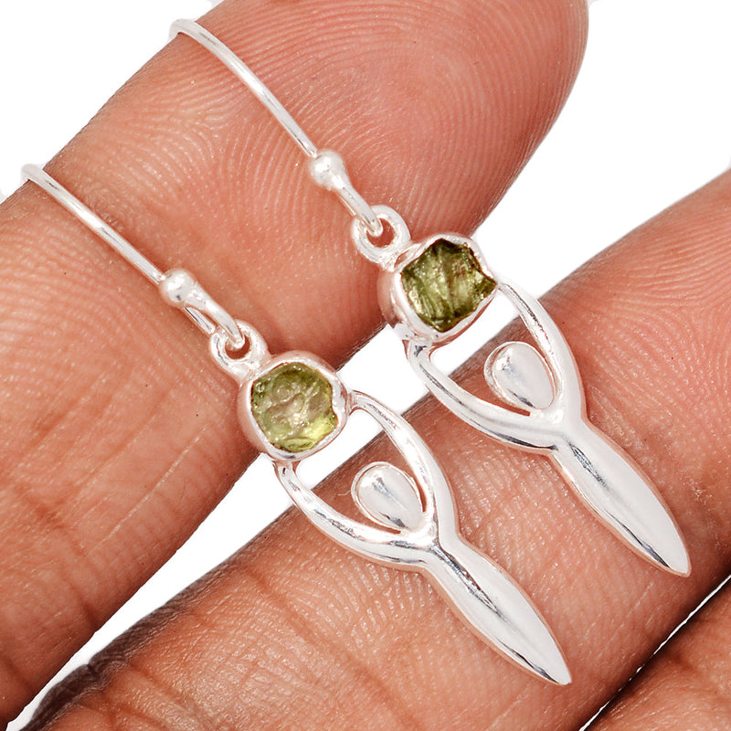 1.5" Goddess - Moldavite Earrings - DSNE158