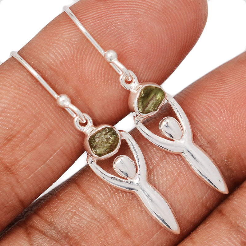 1.5" Goddess - Moldavite Earrings - DSNE159