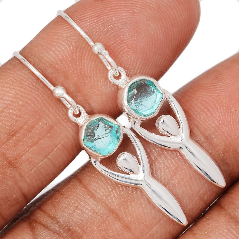 1.5" Goddess - Neon Blue Apatite Earrings - DSNE161