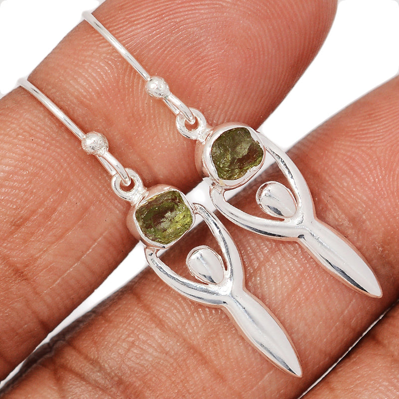 1.5" Goddess - Moldavite Earrings - DSNE162