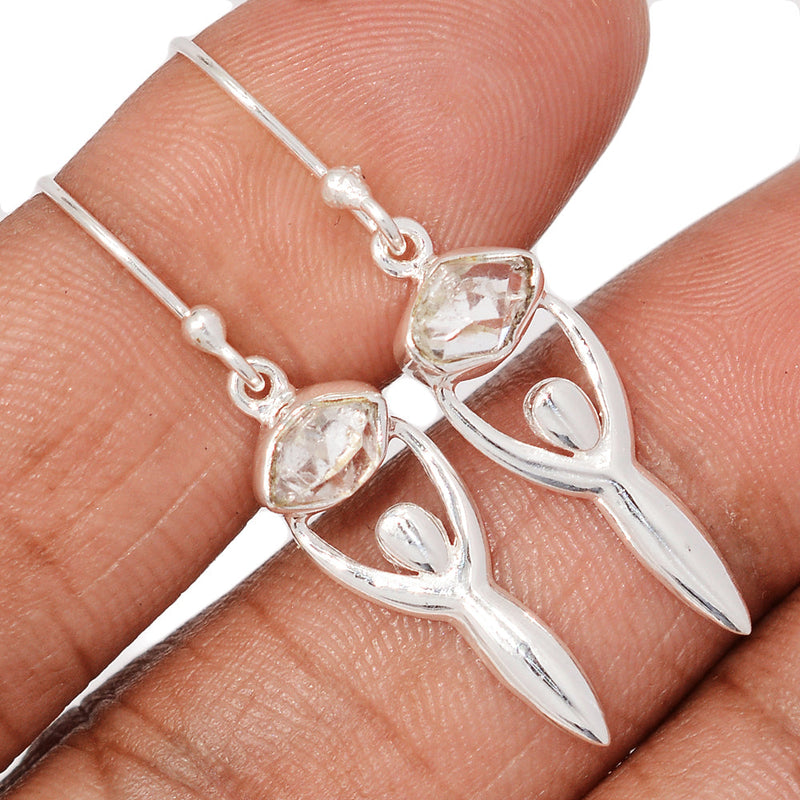 1.5" Goddess - Herkimer Diamond Earrings - DSNE163