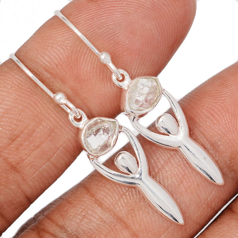 1.5" Goddess - Herkimer Diamond Earrings - DSNE166