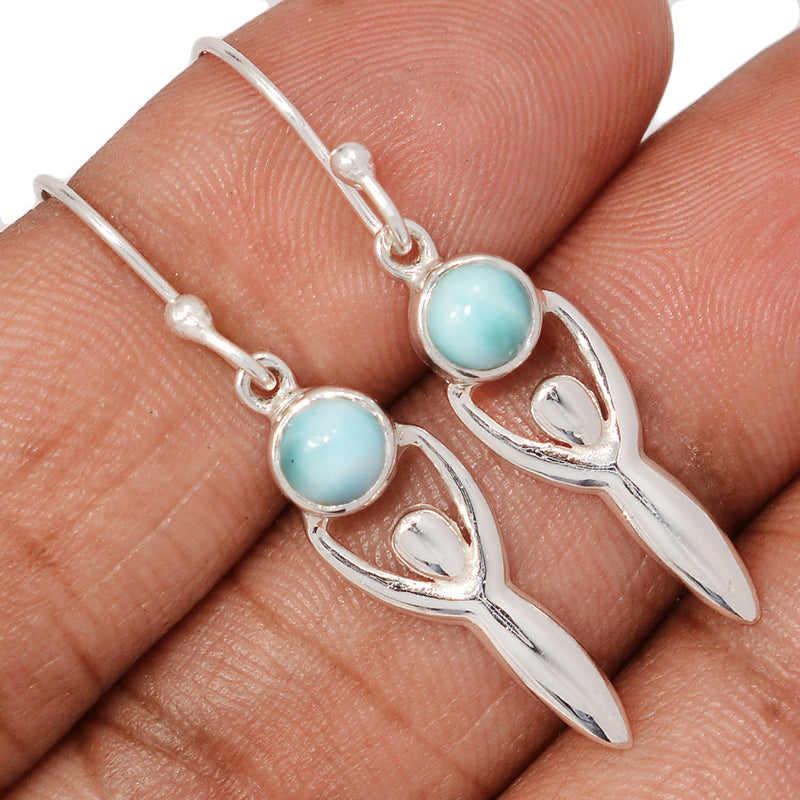 1.5" Goddess - Larimar Earrings - DSNE167