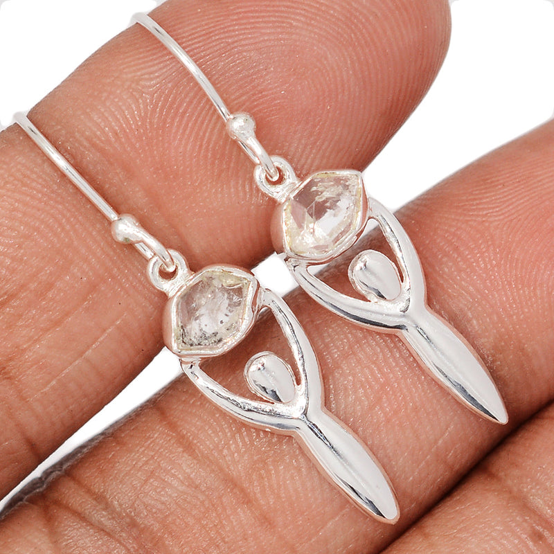 1.5" Goddess - Herkimer Diamond Earrings - DSNE168