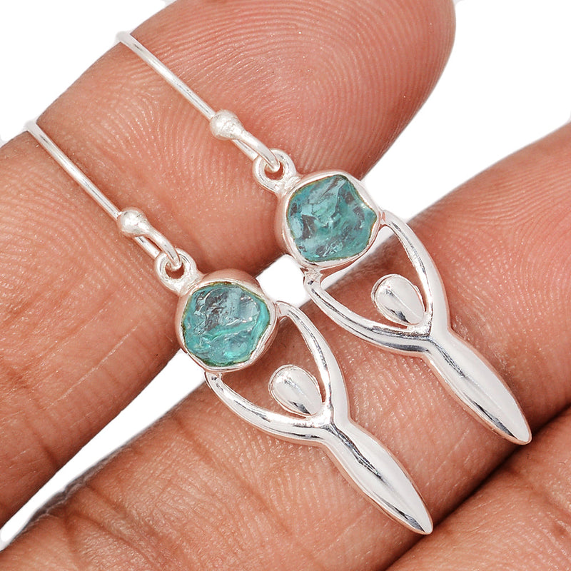 1.5" Goddess - Neon Blue Apatite Earrings - DSNE172