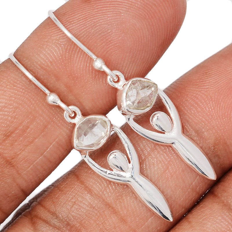 1.5" Goddess - Herkimer Diamond Earrings - DSNE174
