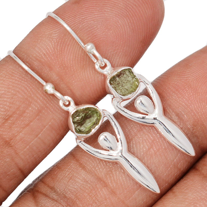 1.5" Goddess - Moldavite Earrings - DSNE175