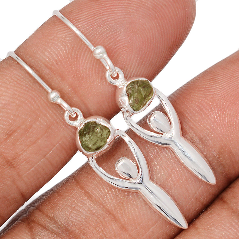 1.5" Goddess - Moldavite Earrings - DSNE177